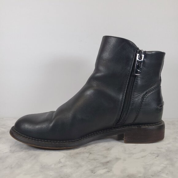 Franco Sarto Black Leather Ankle Booties - Size 6W, Gently Worn - Picture 6 of 11